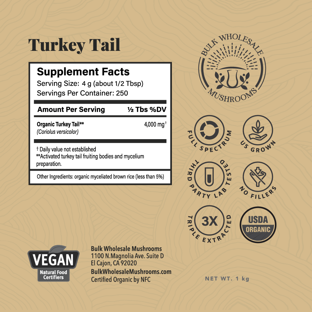 Turkey Tail Bulk Powder