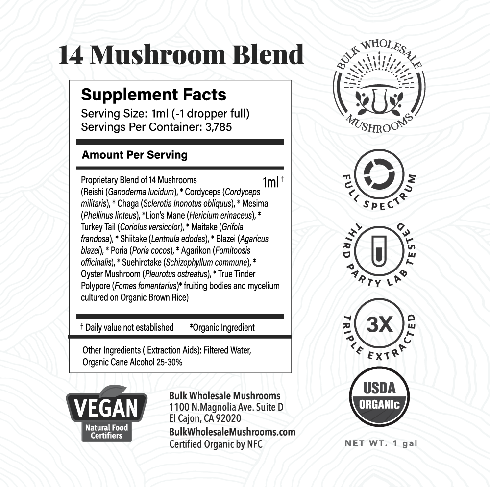 14 Blend Mushroom Bulk Glycerites